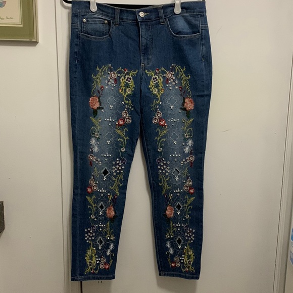 Venus heavily embroidered cutout jeans - Picture 1 of 10